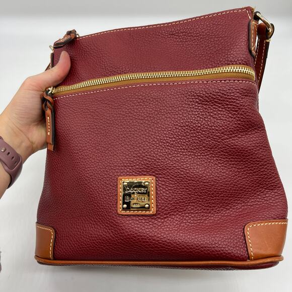 Dooney & Bourke Pebble Leather Crossbody Handbags Wine - Picture 9 of 16